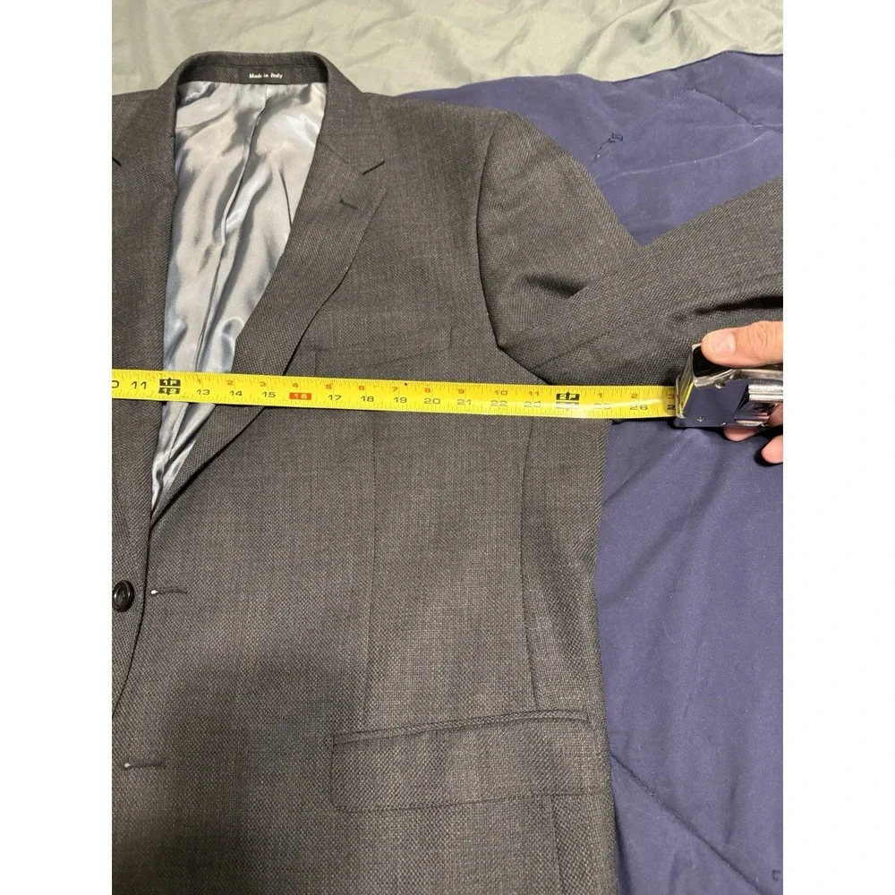 TIGLIO LUXE 48R Lanificio Di Biella Sangria Blazer Gray Pure Wool Textured